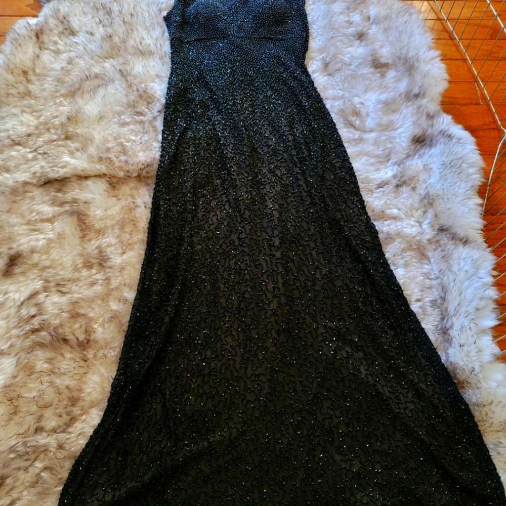 Formal  Black beaded  Lilllie Rubin evening gown